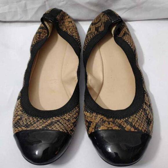 Cole Haan Womens Deltona Ballet Flats Shoes Python Snake Leather Slip Ons 8 B - Picture 1 of 7